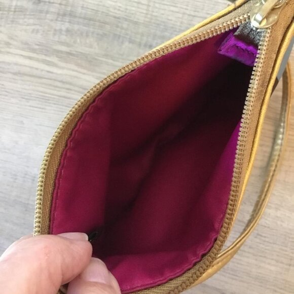 Coach Julia Legacy Satin Striped Multicolor Signature Wristlet Leather Trim - Picture 8 of 8